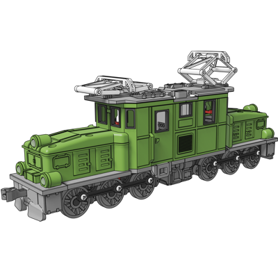 3D-printed Crocodile locomotive