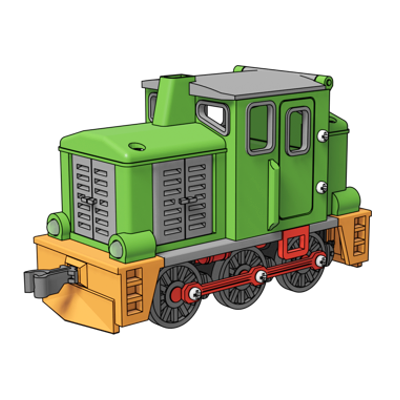 3D-printed Shunting locomotive