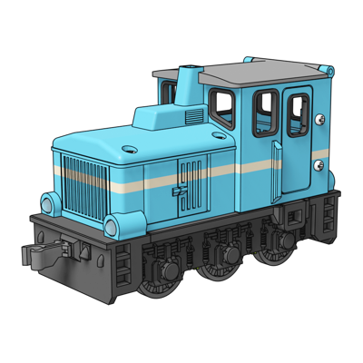 3D-printed Small diesel locomotive