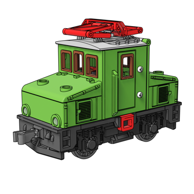 3D-printed Small electric loco